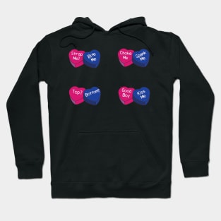 Valentines Bisexual Guy Pride Heart Shape Candy Sticker Pack Hoodie